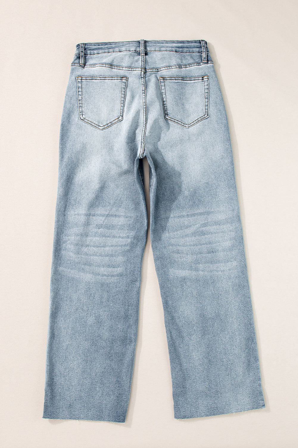 Light Blue Acid Wash Cropped Straight Jean