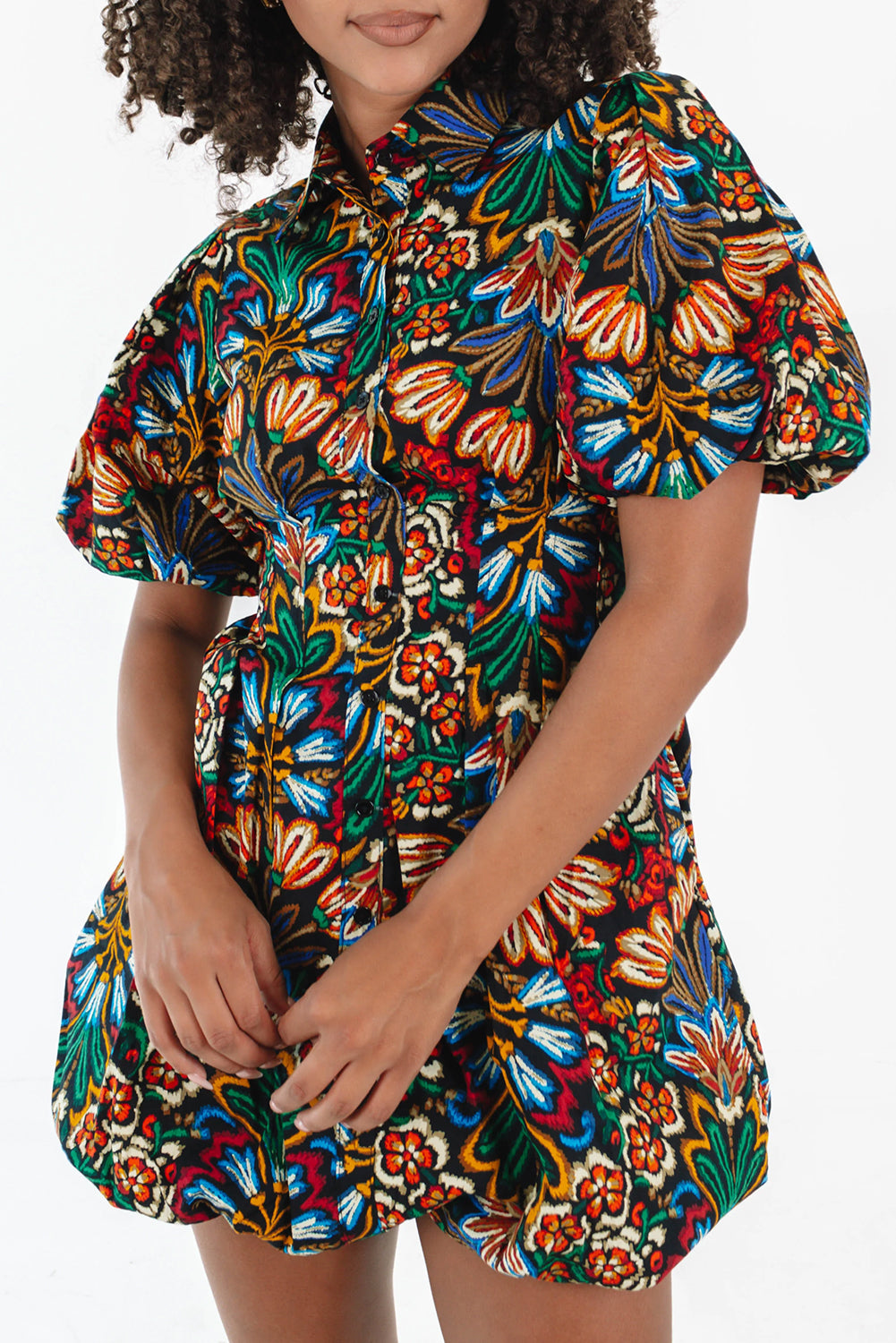 Multicolour Floral Shirt Mini Dress