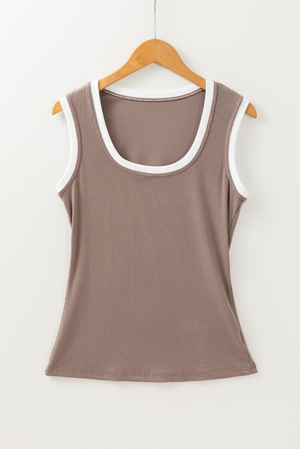 Smoke Gray Ribbed Knit Tank Top