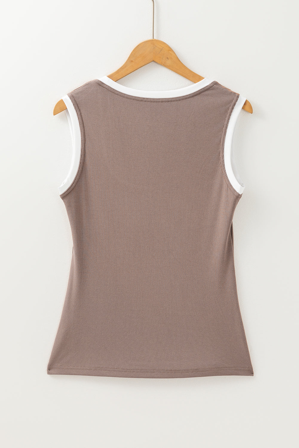 Smoke Gray Ribbed Knit Tank Top