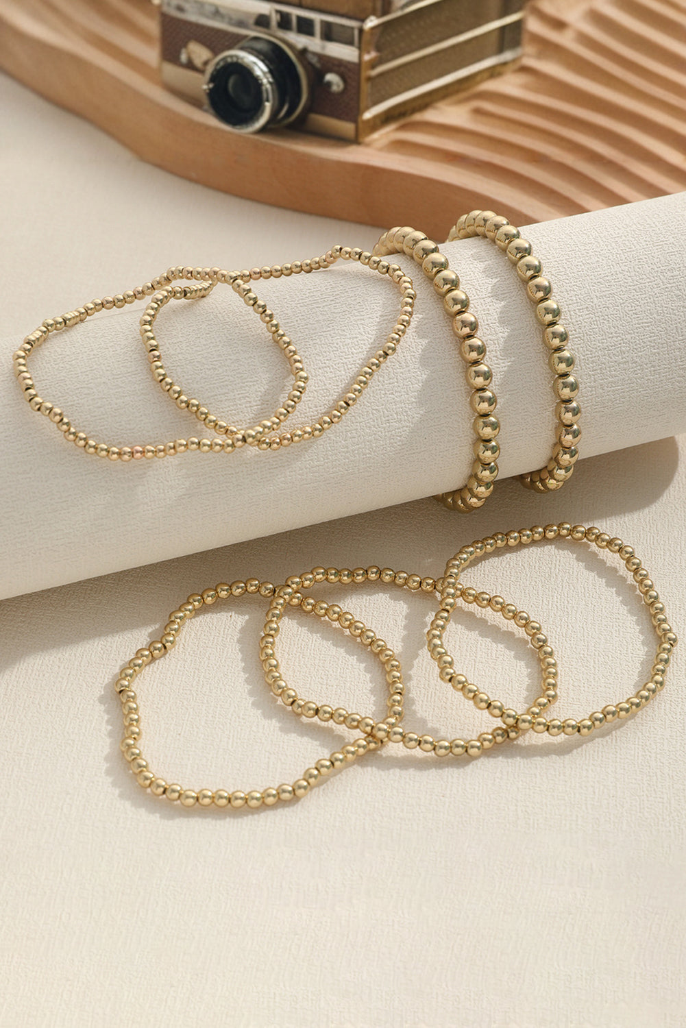 Gold 7pcs/Set Minimalist Beaded Bracelet Set