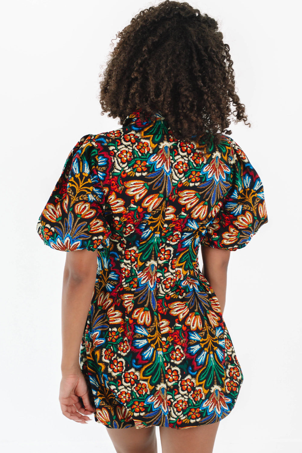 Multicolour Floral Shirt Mini Dress