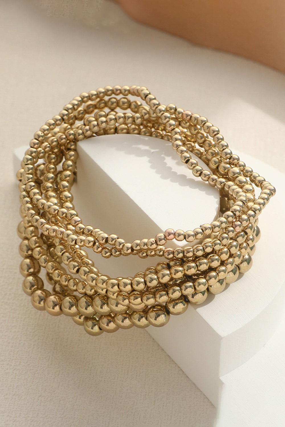 Gold 7pcs/Set Minimalist Beaded Bracelet Set