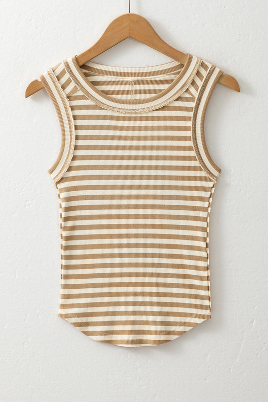 Khaki Stripe Tank Top