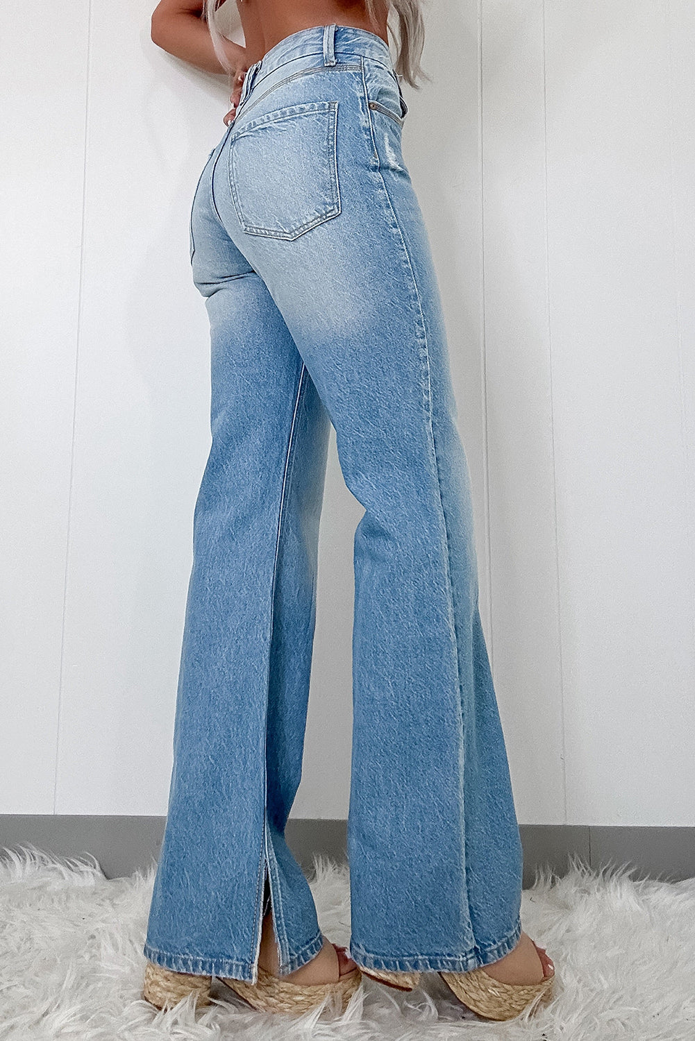 Light Blue High Rise Straight Jean