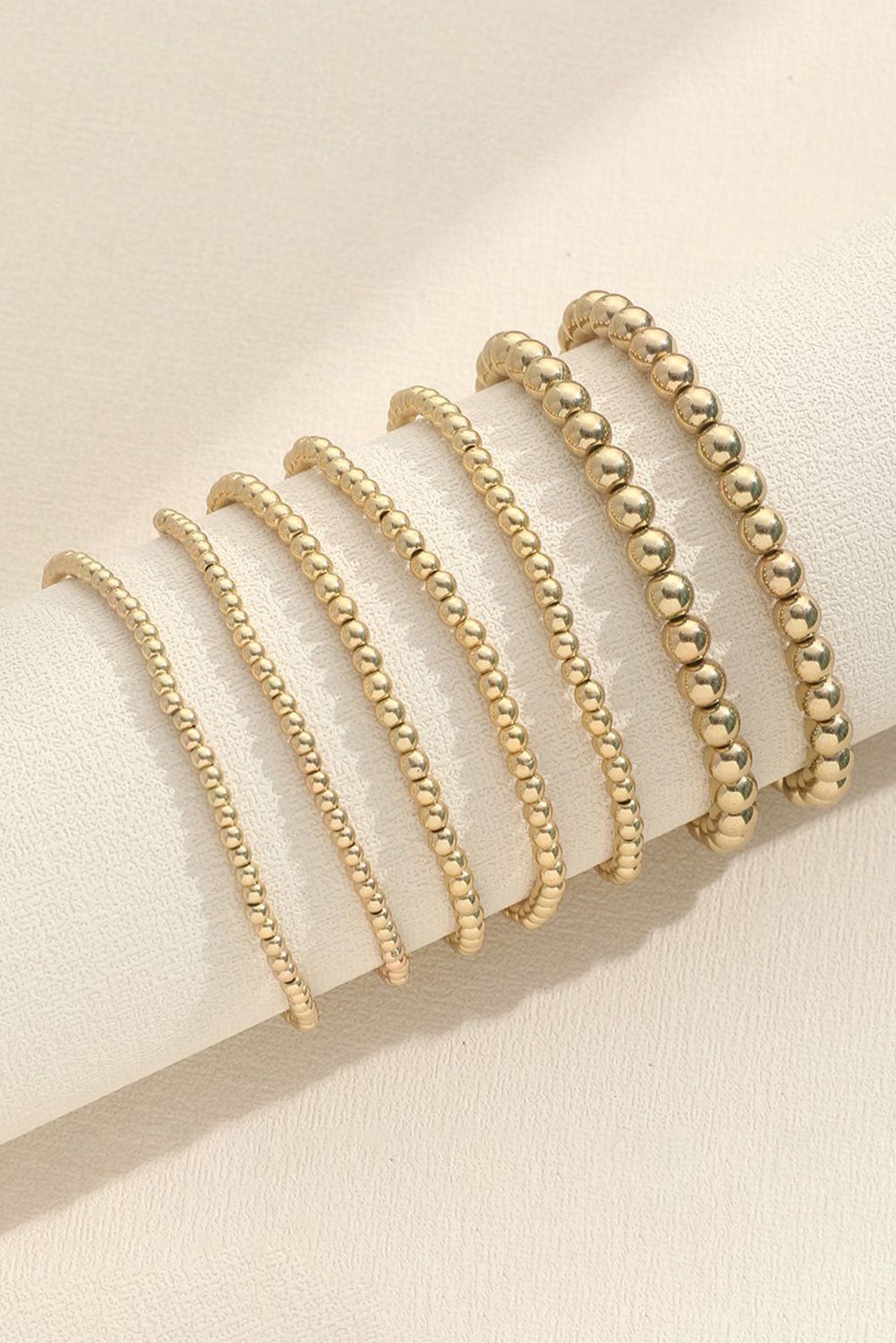 Gold 7pcs/Set Minimalist Beaded Bracelet Set